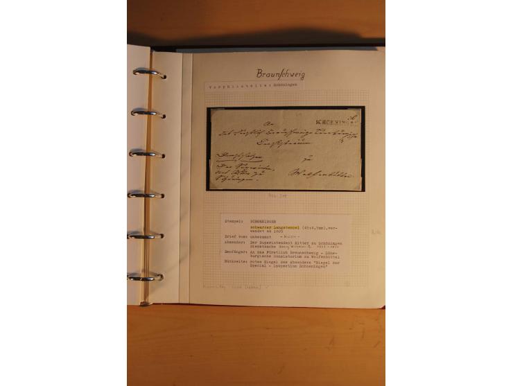 1750/1880, umfangreiche Vorphila-Sammlung inkl. einiger markenloser Briefe nach 1852 von Amelunxborn bis Zorge mit ca. 450 Br