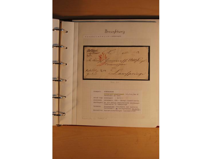 1750/1880, umfangreiche Vorphila-Sammlung inkl. einiger markenloser Briefe nach 1852 von Amelunxborn bis Zorge mit ca. 450 Br