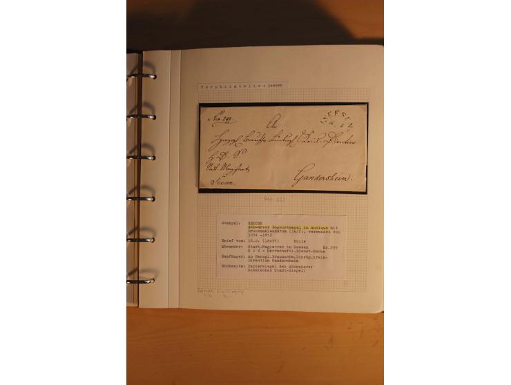 1750/1880, umfangreiche Vorphila-Sammlung inkl. einiger markenloser Briefe nach 1852 von Amelunxborn bis Zorge mit ca. 450 Br