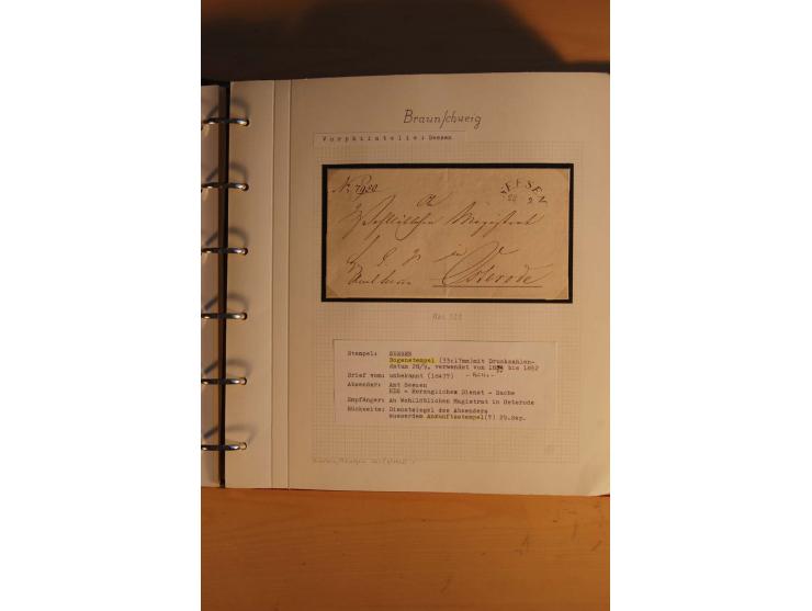 1750/1880, umfangreiche Vorphila-Sammlung inkl. einiger markenloser Briefe nach 1852 von Amelunxborn bis Zorge mit ca. 450 Br