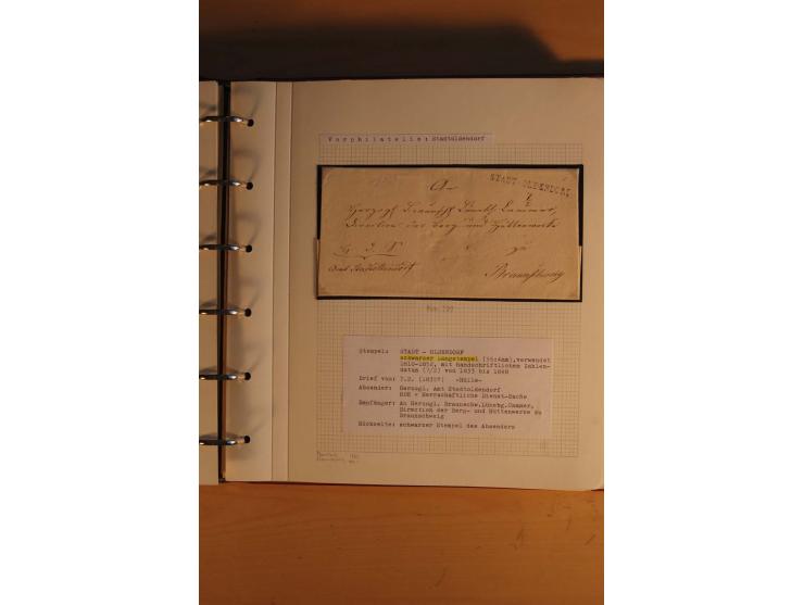 1750/1880, umfangreiche Vorphila-Sammlung inkl. einiger markenloser Briefe nach 1852 von Amelunxborn bis Zorge mit ca. 450 Br