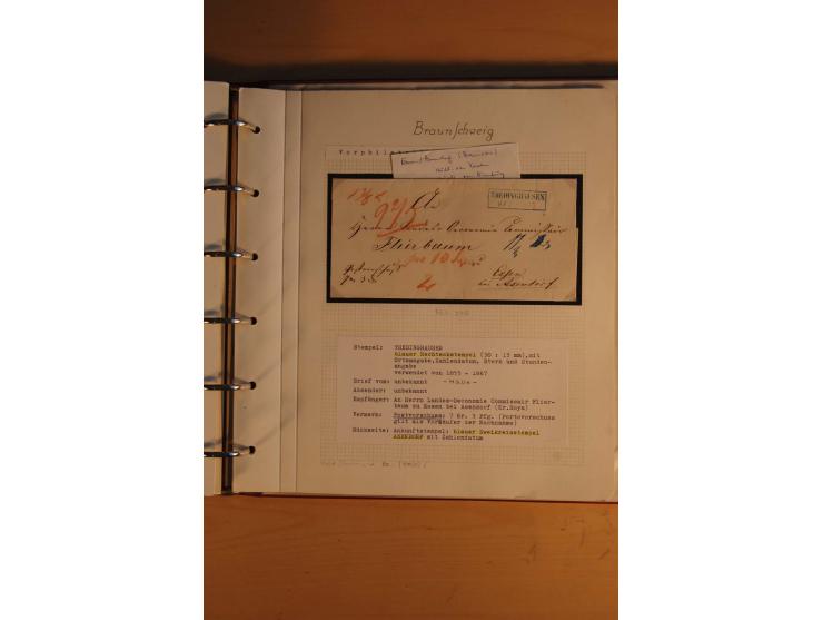 1750/1880, umfangreiche Vorphila-Sammlung inkl. einiger markenloser Briefe nach 1852 von Amelunxborn bis Zorge mit ca. 450 Br