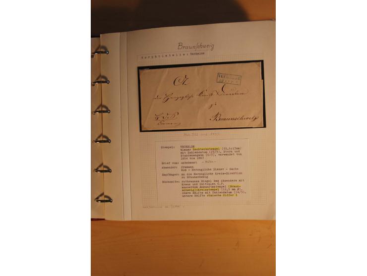 1750/1880, umfangreiche Vorphila-Sammlung inkl. einiger markenloser Briefe nach 1852 von Amelunxborn bis Zorge mit ca. 450 Br