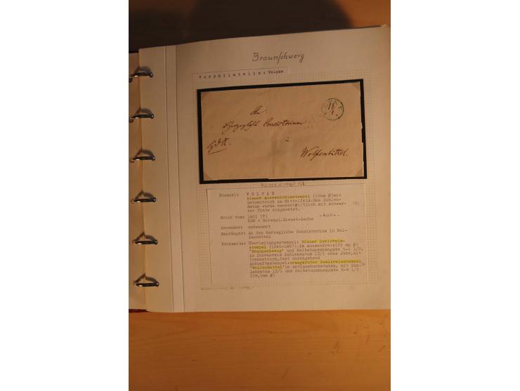 1750/1880, umfangreiche Vorphila-Sammlung inkl. einiger markenloser Briefe nach 1852 von Amelunxborn bis Zorge mit ca. 450 Br