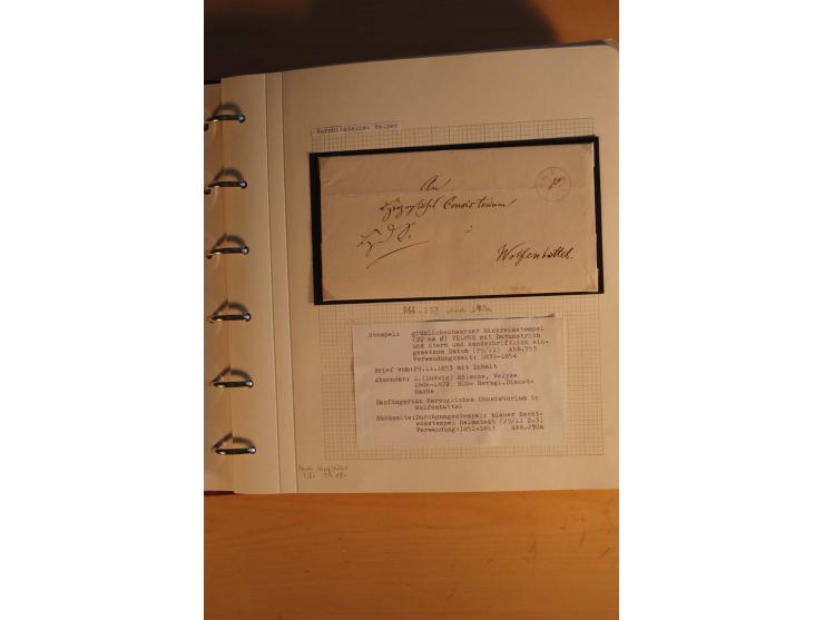 1750/1880, umfangreiche Vorphila-Sammlung inkl. einiger markenloser Briefe nach 1852 von Amelunxborn bis Zorge mit ca. 450 Br