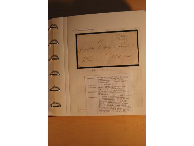 1750/1880, umfangreiche Vorphila-Sammlung inkl. einiger markenloser Briefe nach 1852 von Amelunxborn bis Zorge mit ca. 450 Br