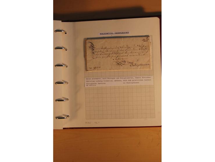 1750/1880, umfangreiche Vorphila-Sammlung inkl. einiger markenloser Briefe nach 1852 von Amelunxborn bis Zorge mit ca. 450 Br