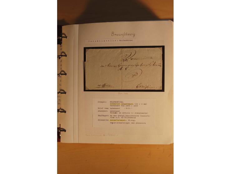 1750/1880, umfangreiche Vorphila-Sammlung inkl. einiger markenloser Briefe nach 1852 von Amelunxborn bis Zorge mit ca. 450 Br