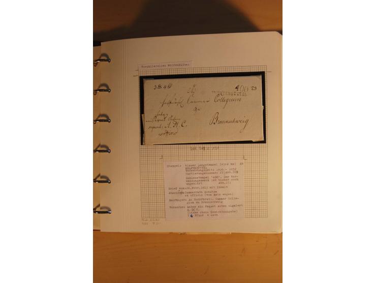 1750/1880, umfangreiche Vorphila-Sammlung inkl. einiger markenloser Briefe nach 1852 von Amelunxborn bis Zorge mit ca. 450 Br