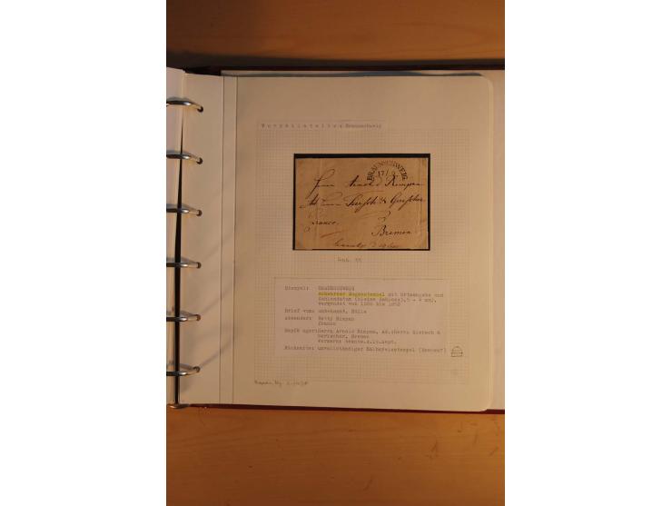 1750/1880, umfangreiche Vorphila-Sammlung inkl. einiger markenloser Briefe nach 1852 von Amelunxborn bis Zorge mit ca. 450 Br