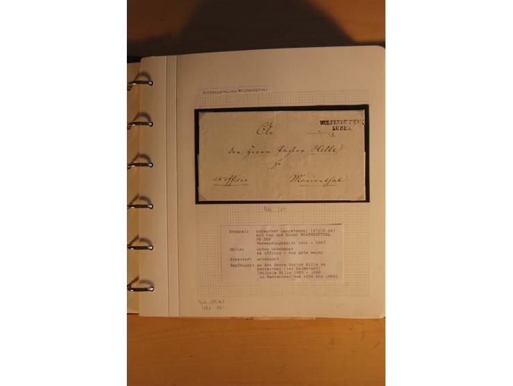 1750/1880, umfangreiche Vorphila-Sammlung inkl. einiger markenloser Briefe nach 1852 von Amelunxborn bis Zorge mit ca. 450 Br