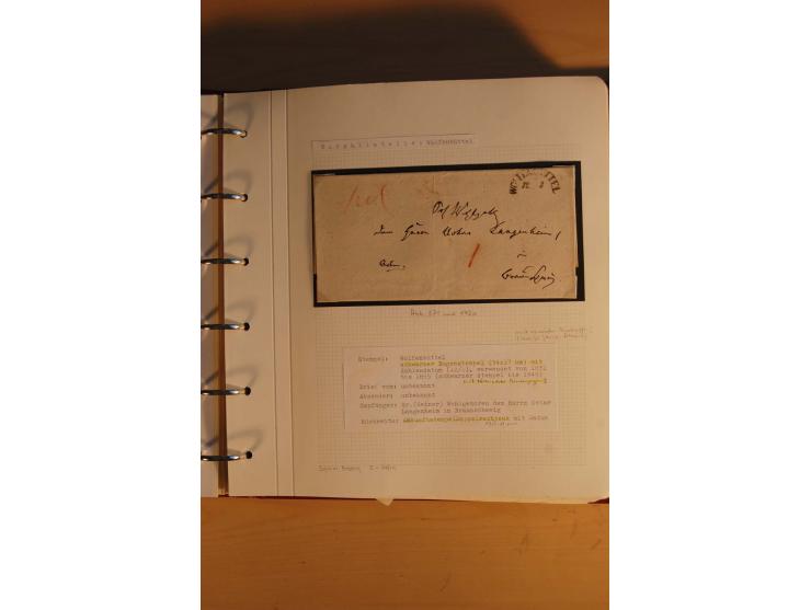 1750/1880, umfangreiche Vorphila-Sammlung inkl. einiger markenloser Briefe nach 1852 von Amelunxborn bis Zorge mit ca. 450 Br