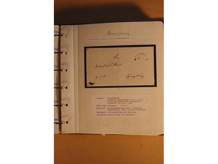 1750/1880, umfangreiche Vorphila-Sammlung inkl. einiger markenloser Briefe nach 1852 von Amelunxborn bis Zorge mit ca. 450 Br