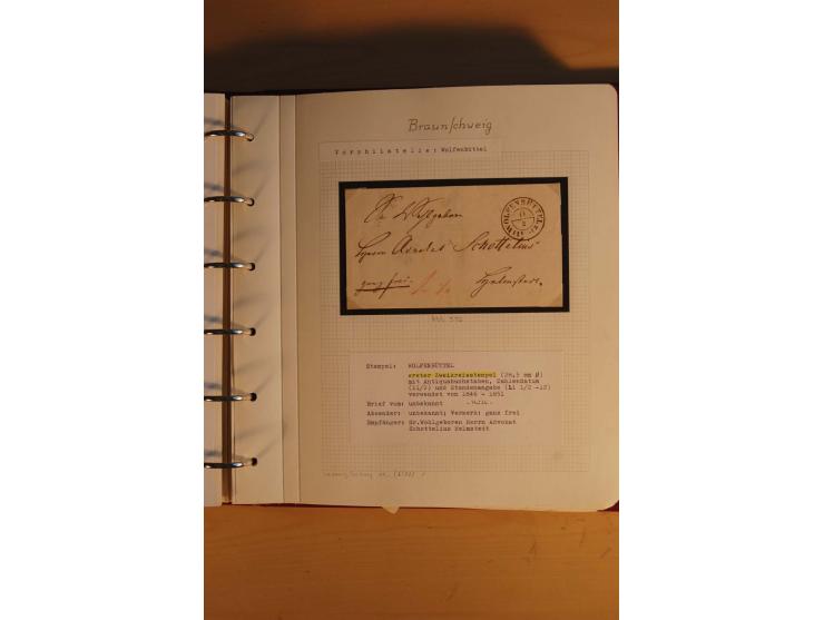 1750/1880, umfangreiche Vorphila-Sammlung inkl. einiger markenloser Briefe nach 1852 von Amelunxborn bis Zorge mit ca. 450 Br