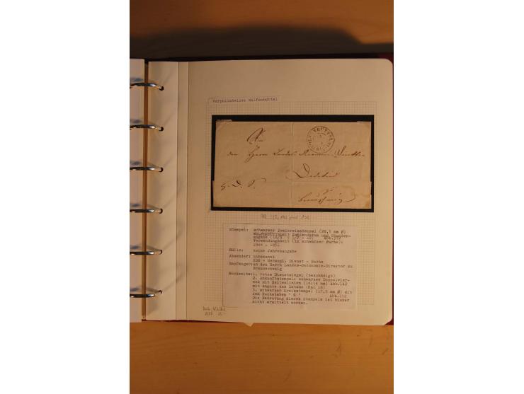1750/1880, umfangreiche Vorphila-Sammlung inkl. einiger markenloser Briefe nach 1852 von Amelunxborn bis Zorge mit ca. 450 Br