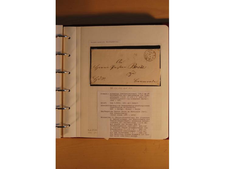 1750/1880, umfangreiche Vorphila-Sammlung inkl. einiger markenloser Briefe nach 1852 von Amelunxborn bis Zorge mit ca. 450 Br