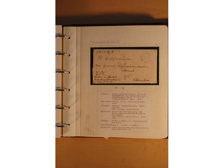 1750/1880, umfangreiche Vorphila-Sammlung inkl. einiger markenloser Briefe nach 1852 von Amelunxborn bis Zorge mit ca. 450 Br
