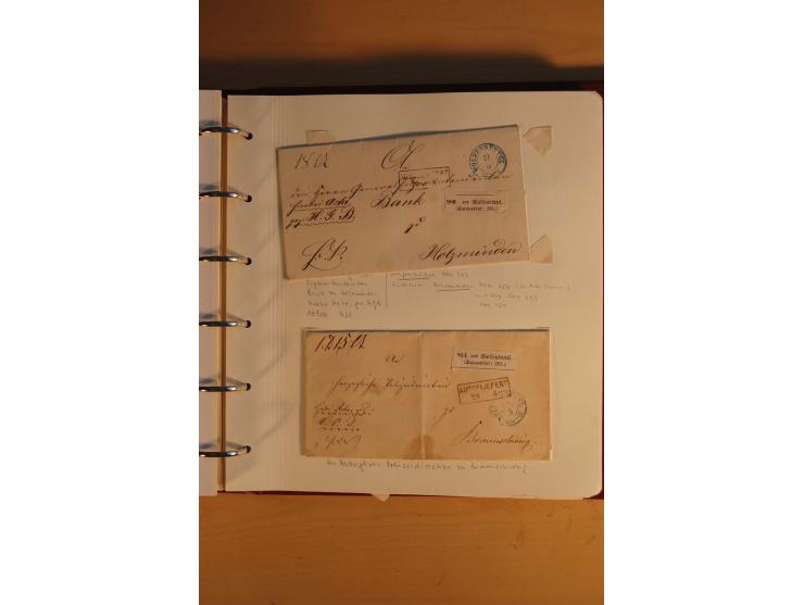 1750/1880, umfangreiche Vorphila-Sammlung inkl. einiger markenloser Briefe nach 1852 von Amelunxborn bis Zorge mit ca. 450 Br