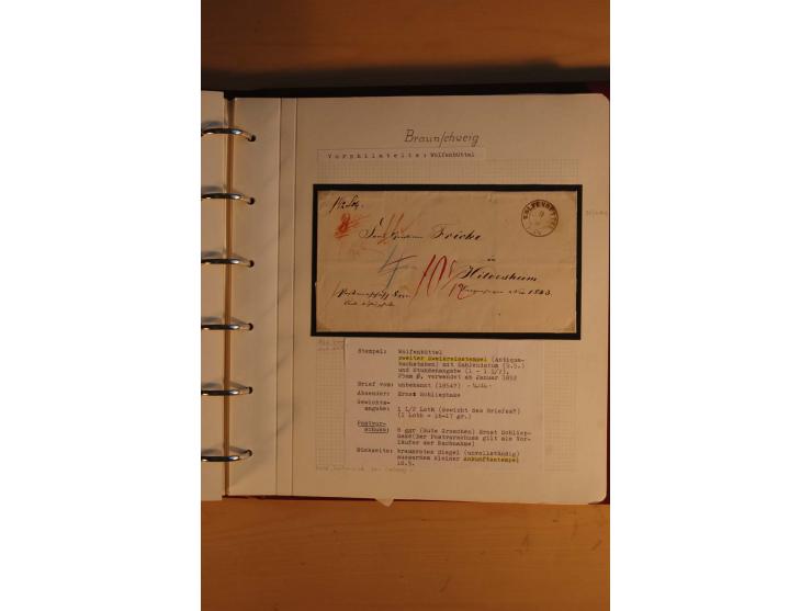 1750/1880, umfangreiche Vorphila-Sammlung inkl. einiger markenloser Briefe nach 1852 von Amelunxborn bis Zorge mit ca. 450 Br