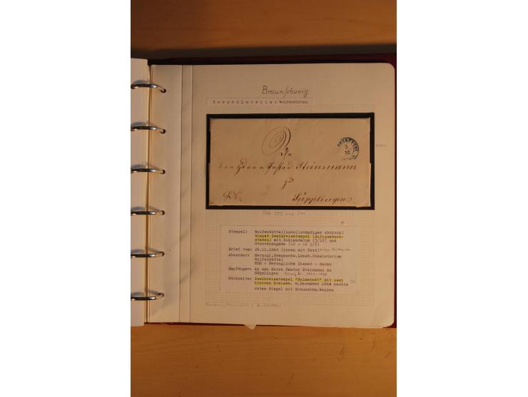 1750/1880, umfangreiche Vorphila-Sammlung inkl. einiger markenloser Briefe nach 1852 von Amelunxborn bis Zorge mit ca. 450 Br