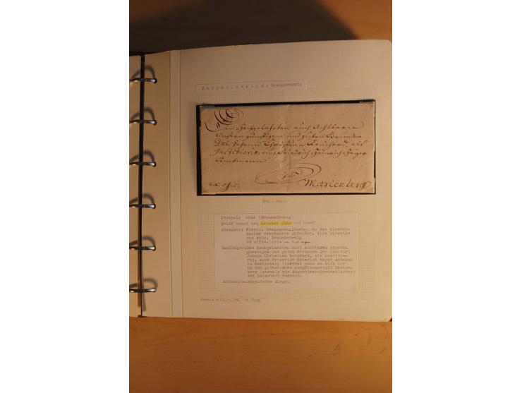 1750/1880, umfangreiche Vorphila-Sammlung inkl. einiger markenloser Briefe nach 1852 von Amelunxborn bis Zorge mit ca. 450 Br