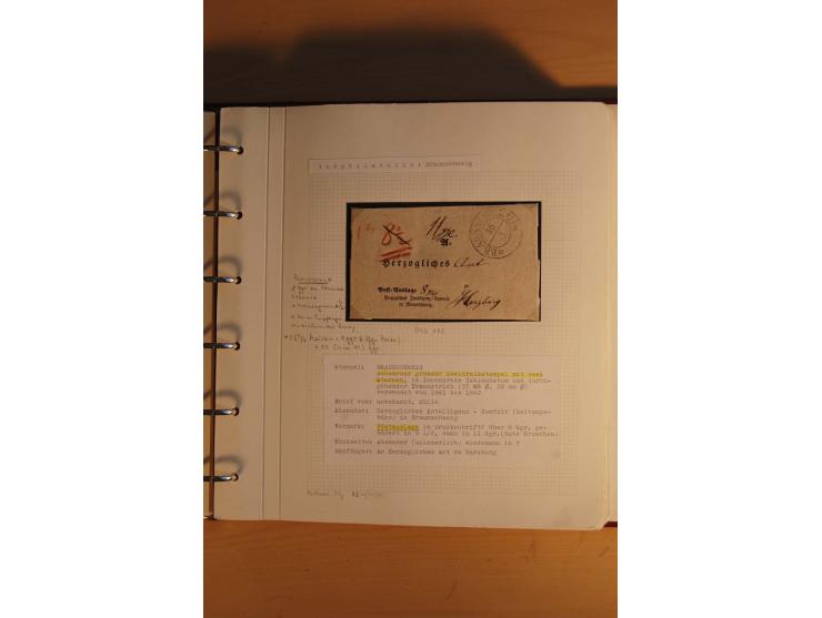 1750/1880, umfangreiche Vorphila-Sammlung inkl. einiger markenloser Briefe nach 1852 von Amelunxborn bis Zorge mit ca. 450 Br