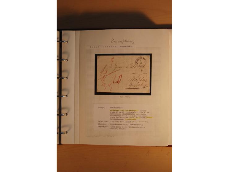 1750/1880, umfangreiche Vorphila-Sammlung inkl. einiger markenloser Briefe nach 1852 von Amelunxborn bis Zorge mit ca. 450 Br