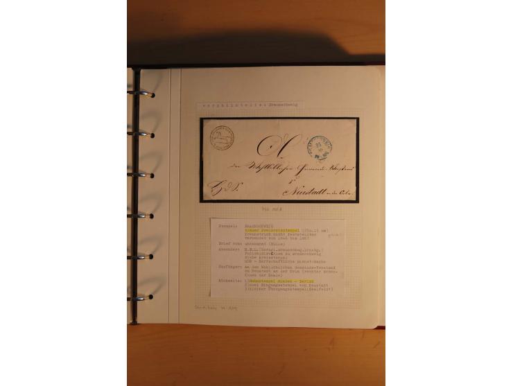 1750/1880, umfangreiche Vorphila-Sammlung inkl. einiger markenloser Briefe nach 1852 von Amelunxborn bis Zorge mit ca. 450 Br