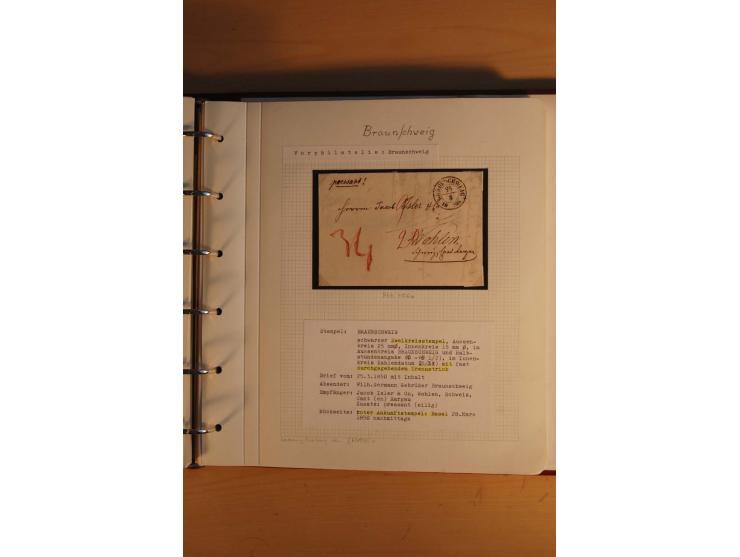 1750/1880, umfangreiche Vorphila-Sammlung inkl. einiger markenloser Briefe nach 1852 von Amelunxborn bis Zorge mit ca. 450 Br
