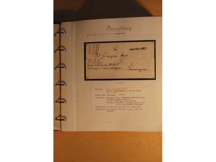 1750/1880, umfangreiche Vorphila-Sammlung inkl. einiger markenloser Briefe nach 1852 von Amelunxborn bis Zorge mit ca. 450 Br