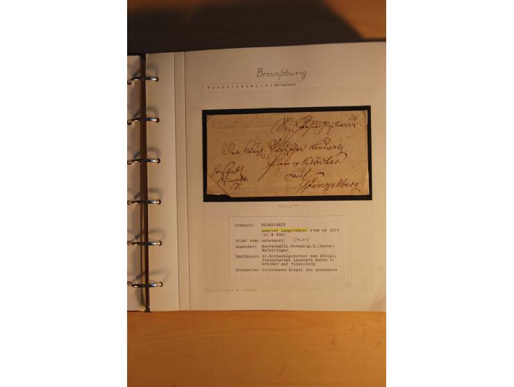 1750/1880, umfangreiche Vorphila-Sammlung inkl. einiger markenloser Briefe nach 1852 von Amelunxborn bis Zorge mit ca. 450 Br