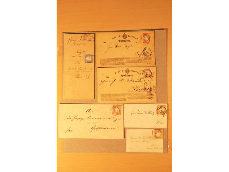 1872/75, rd. 90 Briefe mit DR-Frankaturen und nachverwendeten Sachsenstempeln; sehr saubere Erhaltung; Aufstellung vorhanden