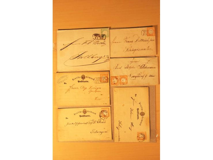 1872/75, rd. 90 Briefe mit DR-Frankaturen und nachverwendeten Sachsenstempeln; sehr saubere Erhaltung; Aufstellung vorhanden