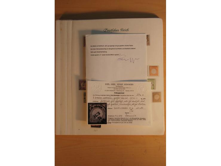  1872/1945, vorwiegend gestempelte Sammlung, beginnend mit einem schönen Brustschildteil mit Mi.-Nr. 1-11, 12-13, 27 (2) auße