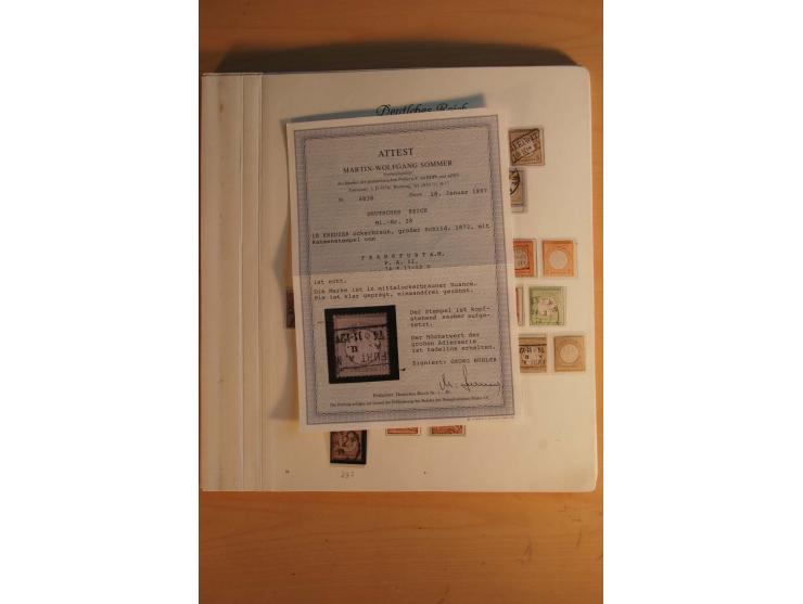  1872/1945, vorwiegend gestempelte Sammlung, beginnend mit einem schönen Brustschildteil mit Mi.-Nr. 1-11, 12-13, 27 (2) auße