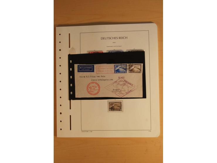 1872/1945, ungebrauchte und gestempelte Sammlung mit allen Zeppelin-Ausgaben, Bl.1 und 2 (beschnitten), Bl.3 etc.