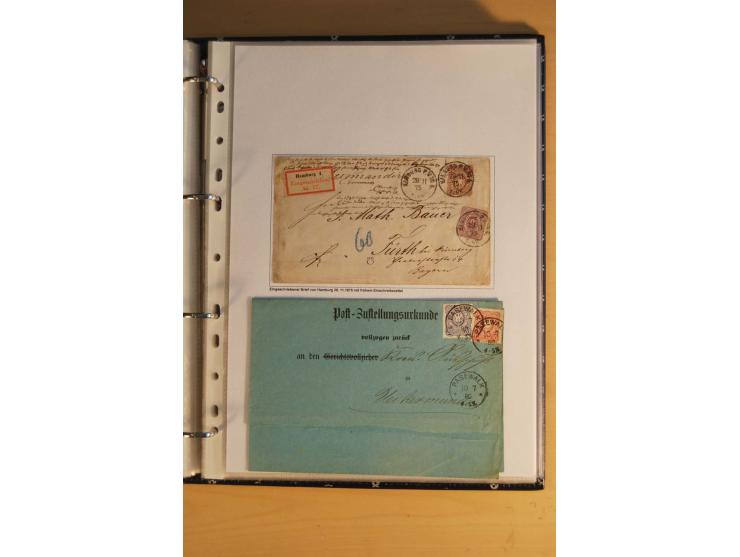 1872/1932, gestempelte Sammlung mit Mi.-Nr. 24 (Fotoattest Hennies BPP), 28 (Fotoattest Sommer BPP), Bl.1 etc., dabei auch et