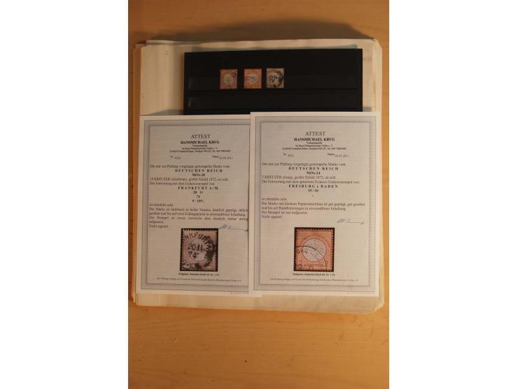  1872/1932, ungebrauchte und gestempelte Sammlung mit vielen besseren Werten dabei Mi.-Nr. 24 und 28 gestempelt, je mit Fotoa