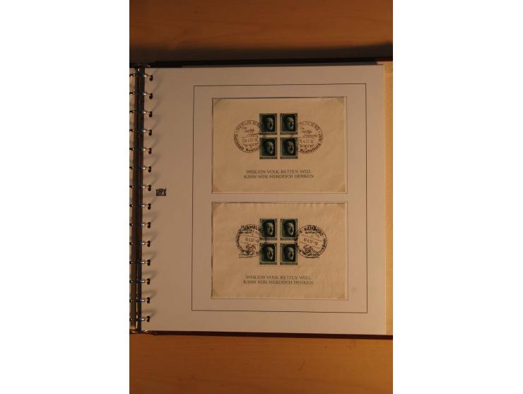 1872/1945, gestempelte Sammlung mit u.a. Bl.3, dazu einige Belege, u.a. Tauchbootbrief adressiert nach Argentinien