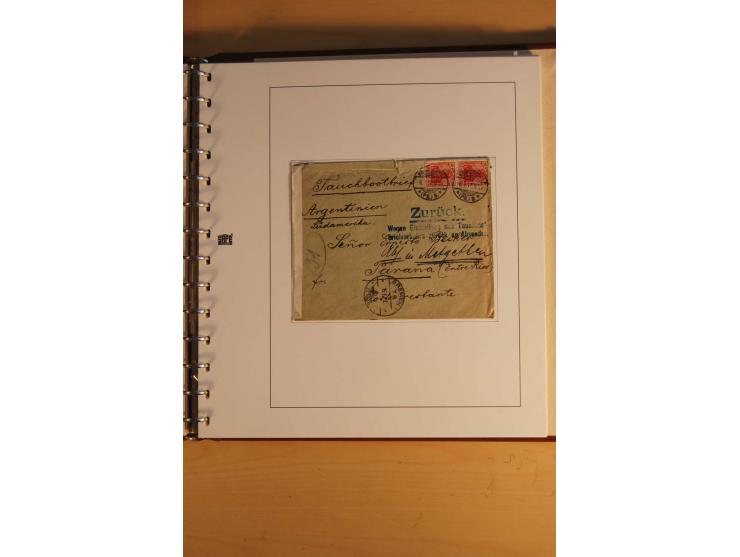 1872/1945, gestempelte Sammlung mit u.a. Bl.3, dazu einige Belege, u.a. Tauchbootbrief adressiert nach Argentinien