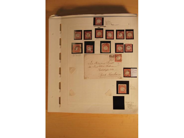 1872/75, umfangreiche, meist gestempelte und ungebrauchte Sammlung inkl. vielen Briefstücken und Belegen, alle Werte sind meh