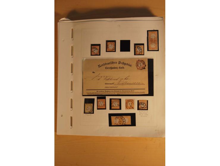 1872/75, umfangreiche, meist gestempelte und ungebrauchte Sammlung inkl. vielen Briefstücken und Belegen, alle Werte sind meh