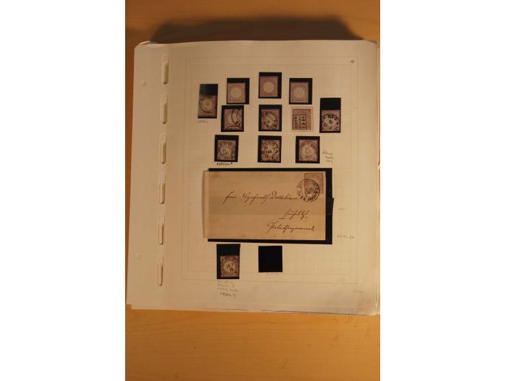 1872/75, umfangreiche, meist gestempelte und ungebrauchte Sammlung inkl. vielen Briefstücken und Belegen, alle Werte sind meh