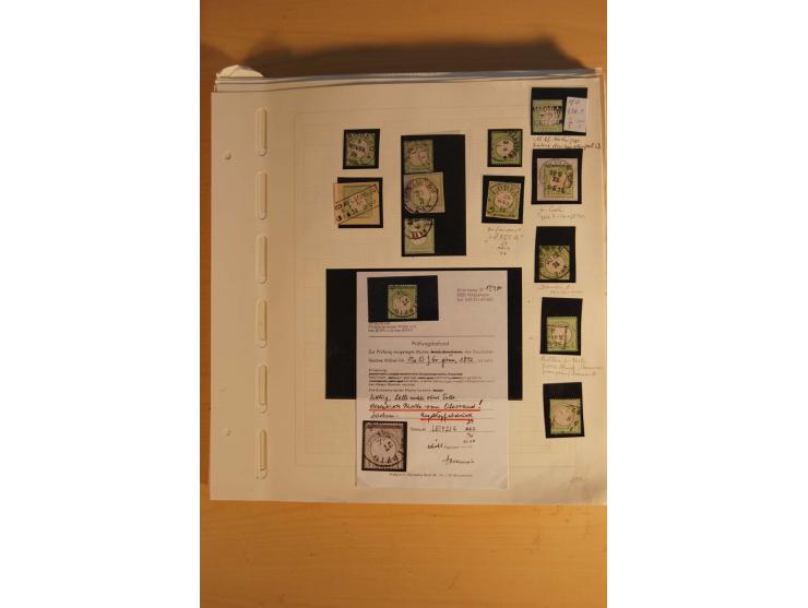 1872/75, umfangreiche, meist gestempelte und ungebrauchte Sammlung inkl. vielen Briefstücken und Belegen, alle Werte sind meh