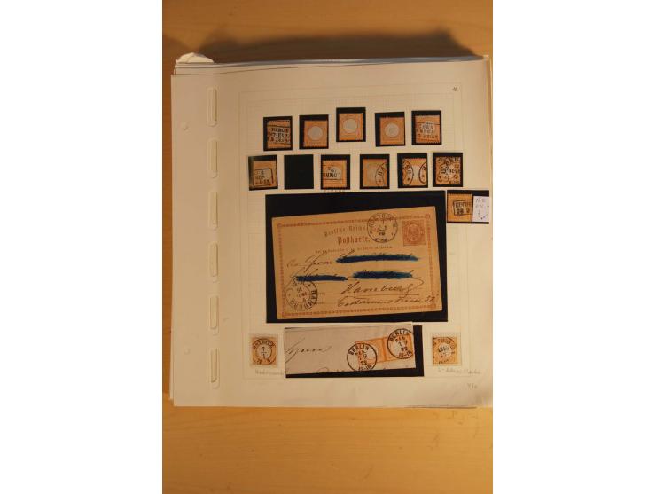 1872/75, umfangreiche, meist gestempelte und ungebrauchte Sammlung inkl. vielen Briefstücken und Belegen, alle Werte sind meh
