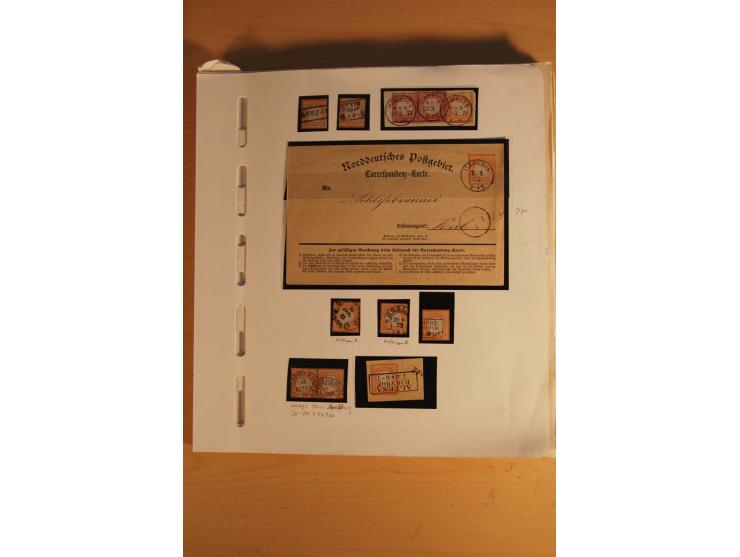 1872/75, umfangreiche, meist gestempelte und ungebrauchte Sammlung inkl. vielen Briefstücken und Belegen, alle Werte sind meh