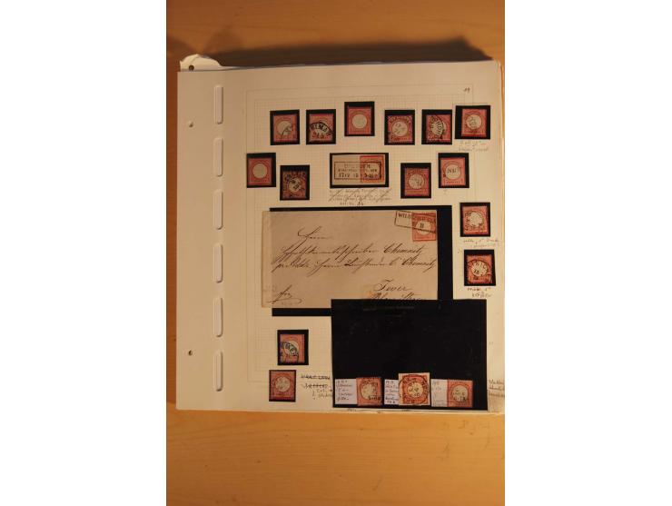 1872/75, umfangreiche, meist gestempelte und ungebrauchte Sammlung inkl. vielen Briefstücken und Belegen, alle Werte sind meh