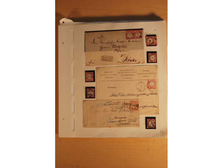 1872/75, umfangreiche, meist gestempelte und ungebrauchte Sammlung inkl. vielen Briefstücken und Belegen, alle Werte sind meh