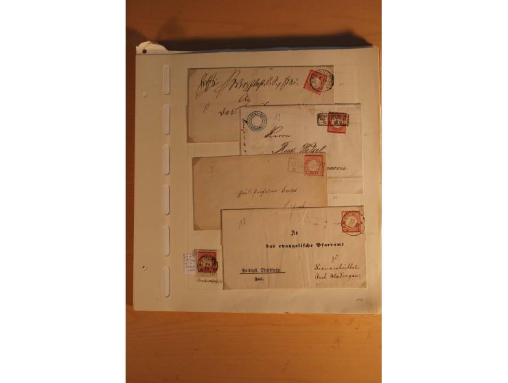 1872/75, umfangreiche, meist gestempelte und ungebrauchte Sammlung inkl. vielen Briefstücken und Belegen, alle Werte sind meh