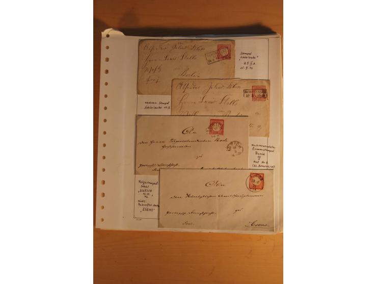 1872/75, umfangreiche, meist gestempelte und ungebrauchte Sammlung inkl. vielen Briefstücken und Belegen, alle Werte sind meh